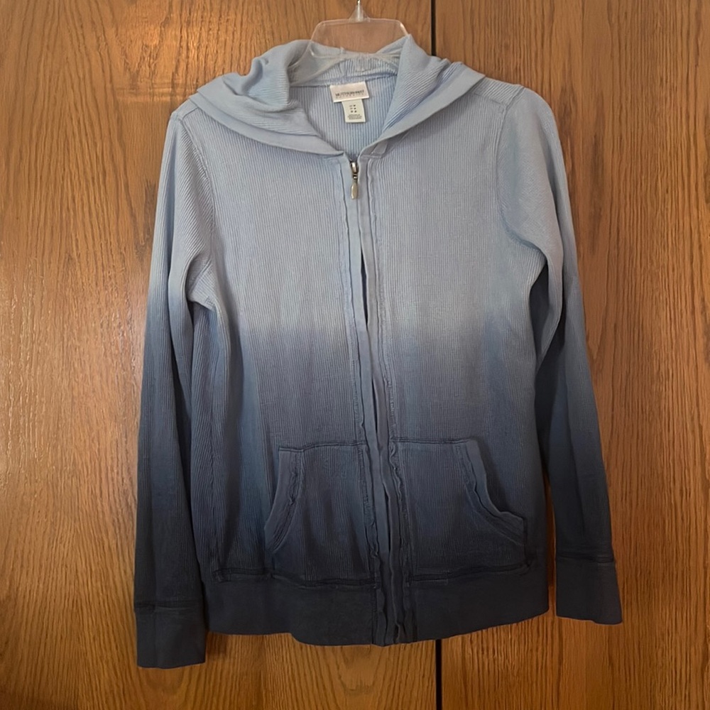Motherhood maternity blue ombré hooded zip up